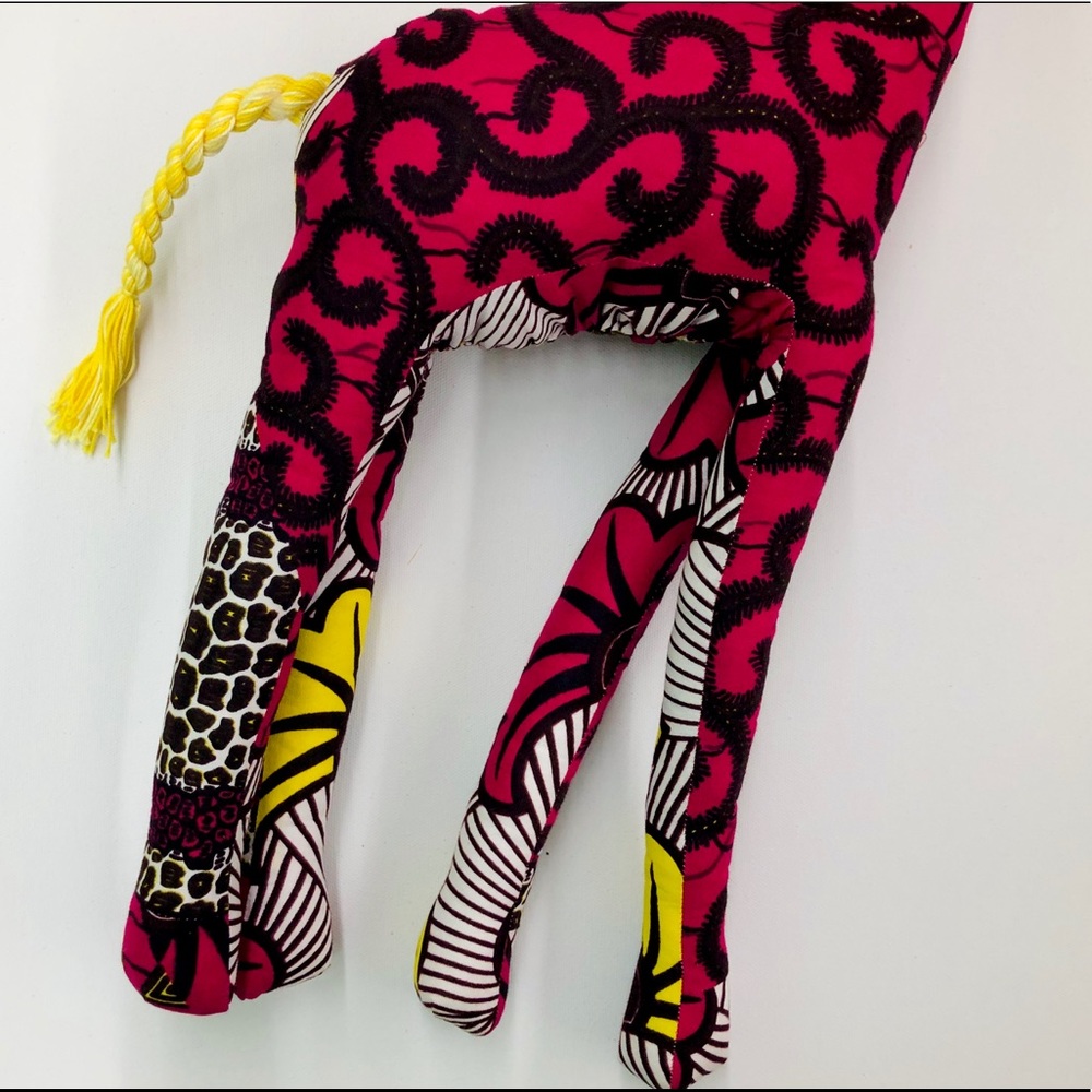 Colorful Patchwork Stuffed Giraffe - Picture 3 of 6